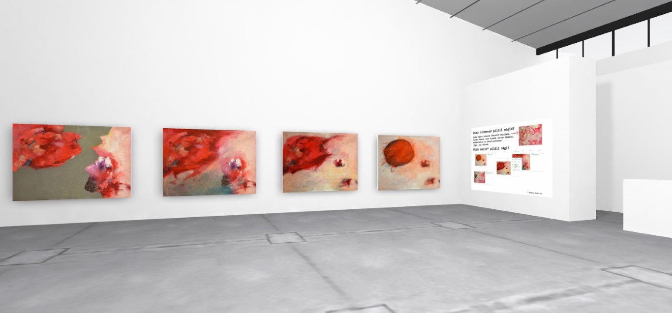 Janne Lias, Maali näitus, näitusevaade. Kunstmatrix keskkond, 2020.